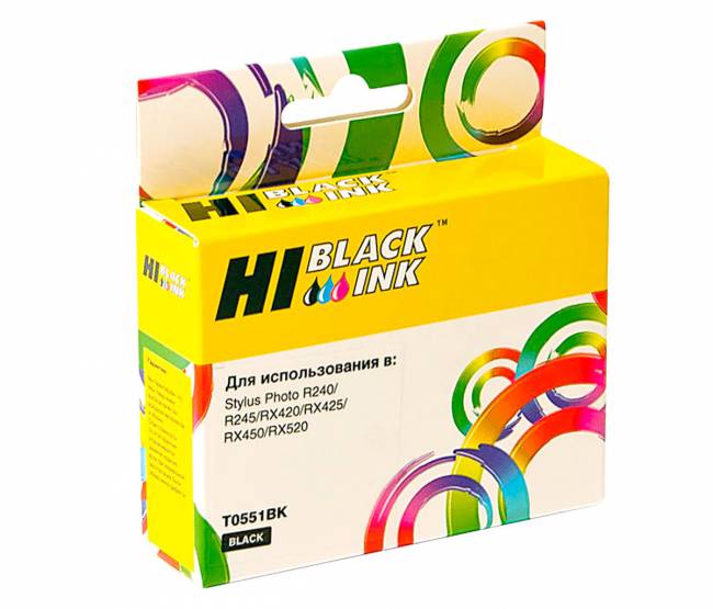 Картридж Hi-Black (HB-T0551) для Epson Stylus Photo R240/RX420/RX520, Bk — для бизнеса и офиса