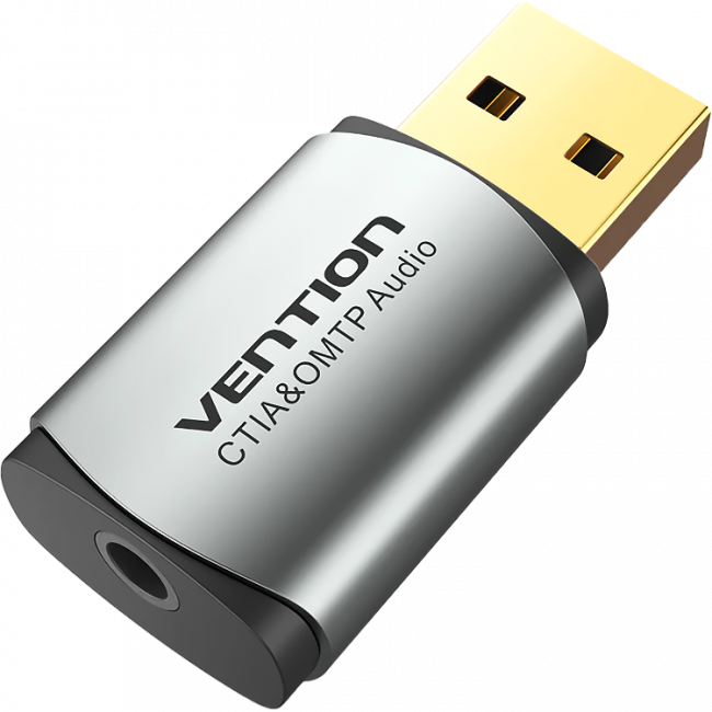 Внешняя звуковая карта Vention USB Серая Vention CDLH0 — для бизнеса и офиса