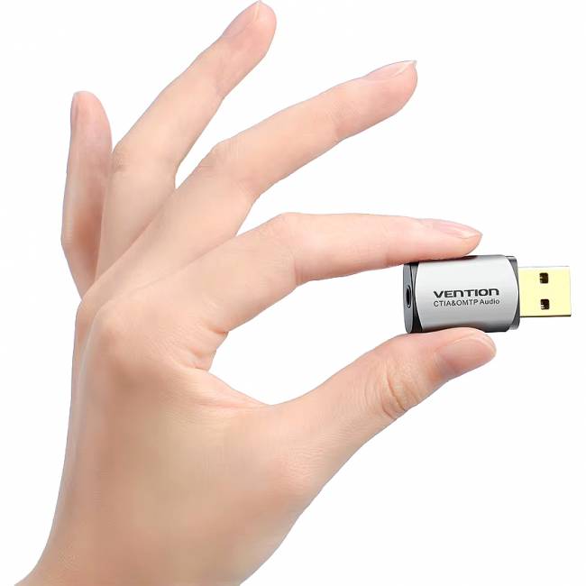 Внешняя звуковая карта Vention USB Серая Vention CDLH0 — для бизнеса и офиса