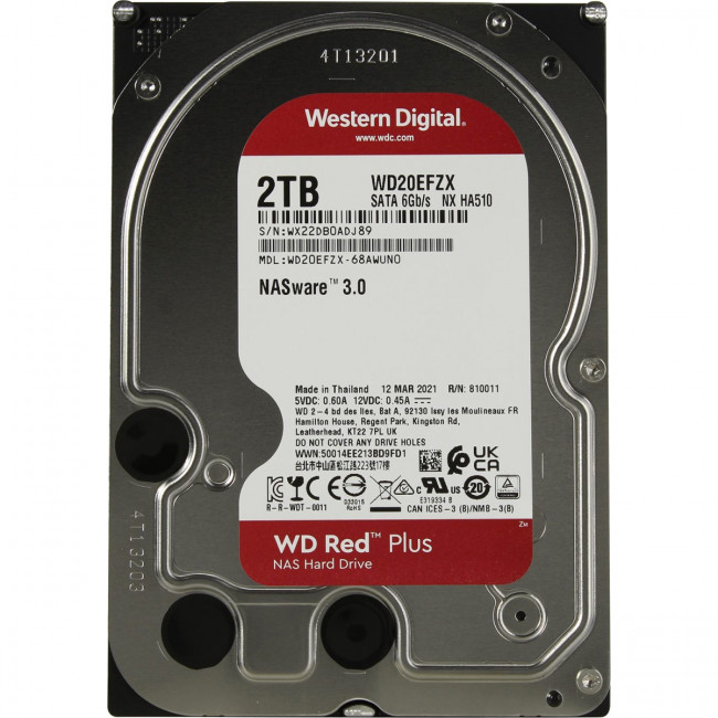 Жесткий диск Western Digital Red Plus 2TB (WD20EFZX) — для бизнеса и офиса