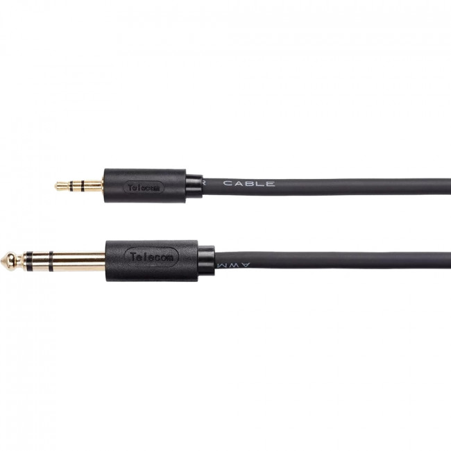 Кабель-адаптер  3.5ST(M)/6.35 ST(M), 3м, Telecom PRO <TAV6165-3M> Адаптер-переходник Telecom jack 6.35 mm M/Jack 3.5 mm M (TAV6165-3M)