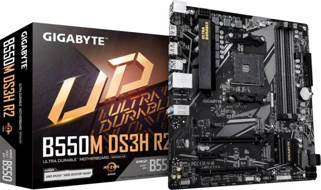 Материнская плата Gigabyte B550M DS3H R2 — для бизнеса и офиса
