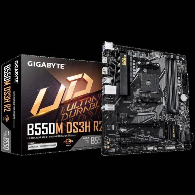 Материнская плата Gigabyte B550M DS3H R2 — для бизнеса и офиса