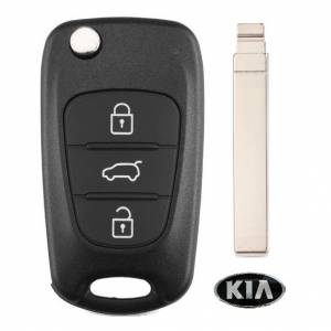Корпус выкидного ключа KIA 3 кнопки HU134 KIA9, с лого