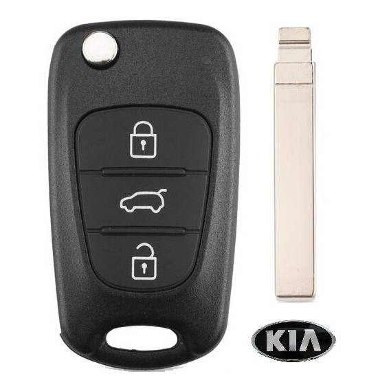 Корпус выкидного ключа KIA 3 кнопки HU134 KIA9, с лого — для бизнеса и офиса