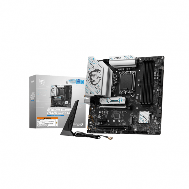 Материнская плата MSI B760M GAMING PLUS WIFI DDR4 — для бизнеса и офиса Материнская плата MSI B760M GAMING PLUS WIFI DDR4 — для бизнеса и офиса