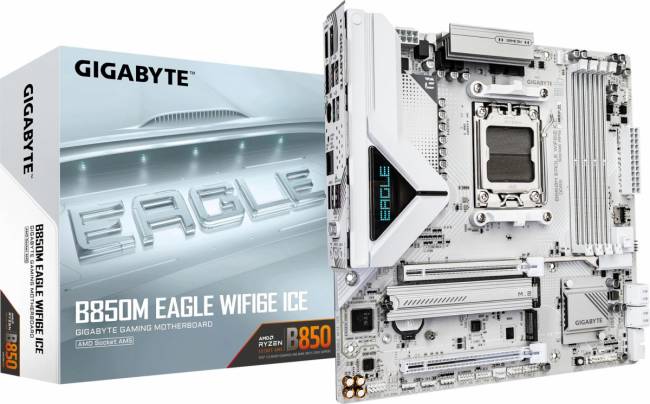 Материнская плата Gigabyte B850M EAGLE WF6E ICE — для бизнеса и офиса Материнская плата Gigabyte B850M EAGLE WF6E ICE — для бизнеса и офиса