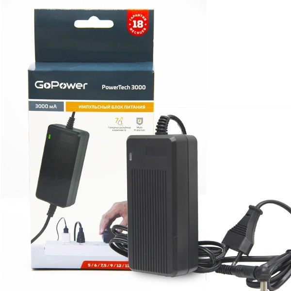Блок питания GoPower PowerTech 3000 универсальн. импульсный (1/40) Блок питания GoPower PowerTech 3000 — для бизнеса и офиса