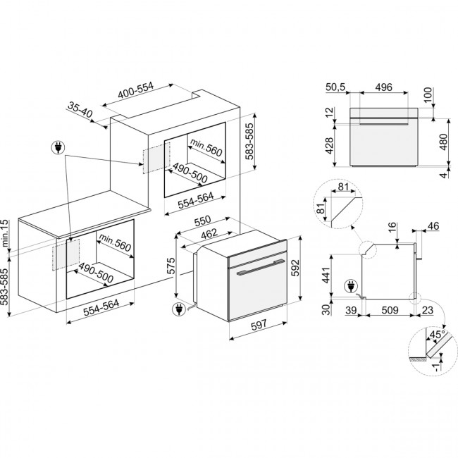 Встраиваемая электрическая духовка SMEG Духовой шкаф электрический Smeg SO6102TN — для бизнеса и офиса