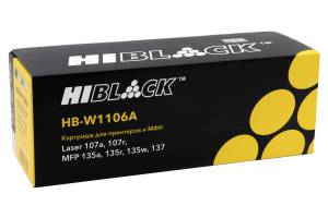 Картридж Hi-Black (HB-W1106A) для HP Laser 107a/107r//MFP135a/135r/135w/137, 1K (с чипом)