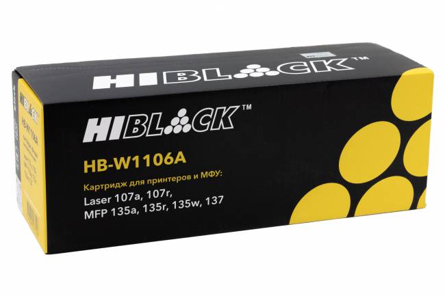 Картридж Hi-Black (HB-W1106A) для HP Laser 107a/107r//MFP135a/135r/135w/137, 1K (с чипом) — для бизнеса и офиса
