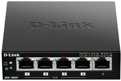 Коммутатор Коммутатор D-Link DES-1005P/B1A — для бизнеса и офиса