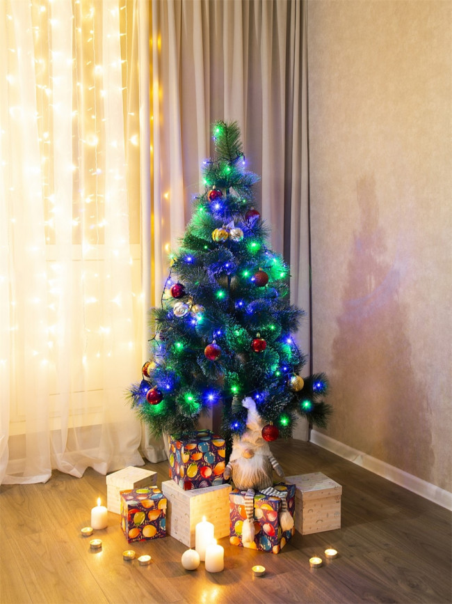 Гирлянда Гирлянда 200LED 220V, 8 режимов, 10 м, нить, разноцветная