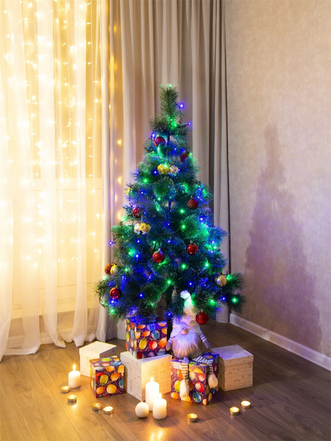 Гирлянда Гирлянда 200LED 220V, 8 режимов, 10 м, нить, разноцветная