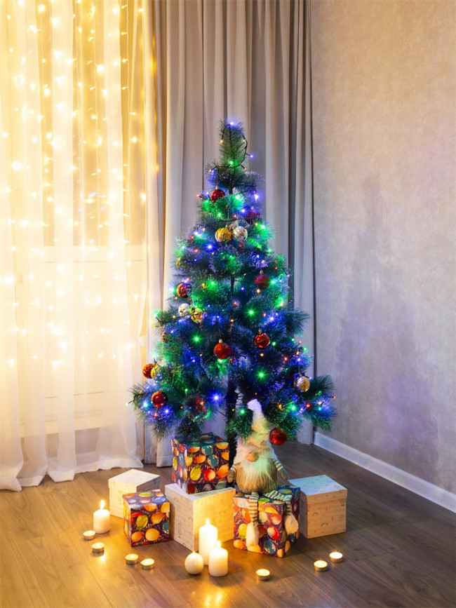 Гирлянда Гирлянда 200LED 220V, 8 режимов, 10 м, нить, разноцветная