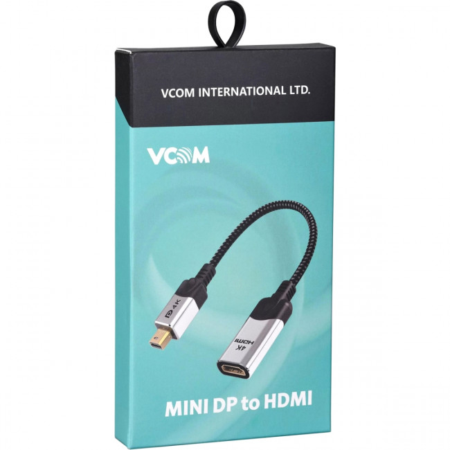 Адаптер miniDisplayPort(M) ---> HDMI(F) 0.15m 4K@60Hz VCOM <CG616M-0.15> Адаптер VCOM Mini DisplayPort M/HDMI F (CG616M-0.15)