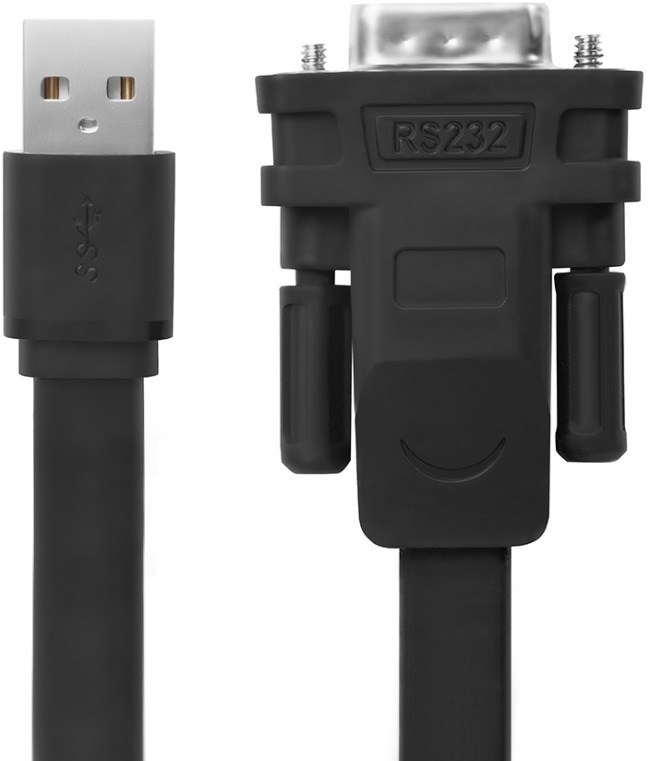 Greenconnect Конвертер-переходник 1.5m плоский, черный, позолоченные коннекторы, 28/26 AWG, USB 2.0 AM / DB9 RS-232 PROF GCR-UOC5M-BCG-1.5m, чипсет PL2303RA Greenconnect USB 2.0 AM / DB9 RS-232 + чипсет PL2303RA — для бизнеса и офиса