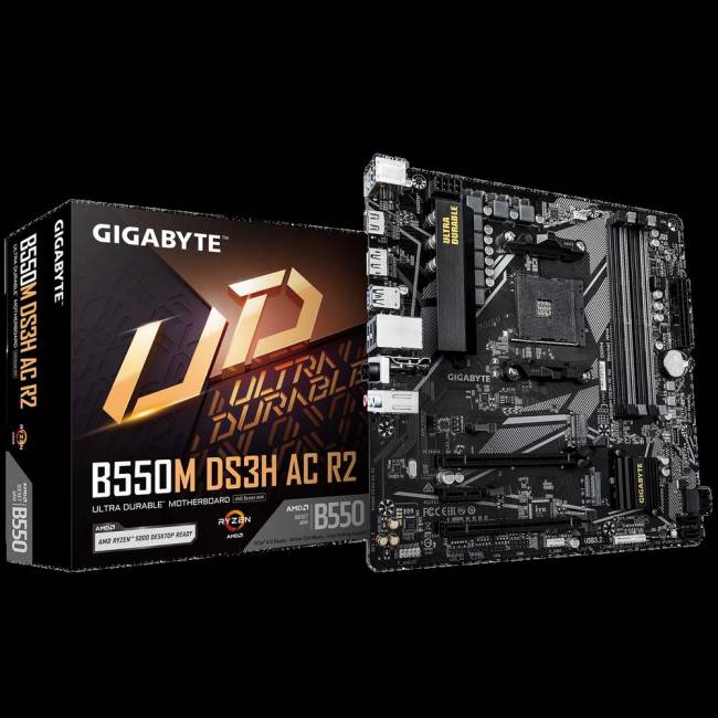 Материнская плата Gigabyte B550M DS3H AC R2 — для бизнеса и офиса