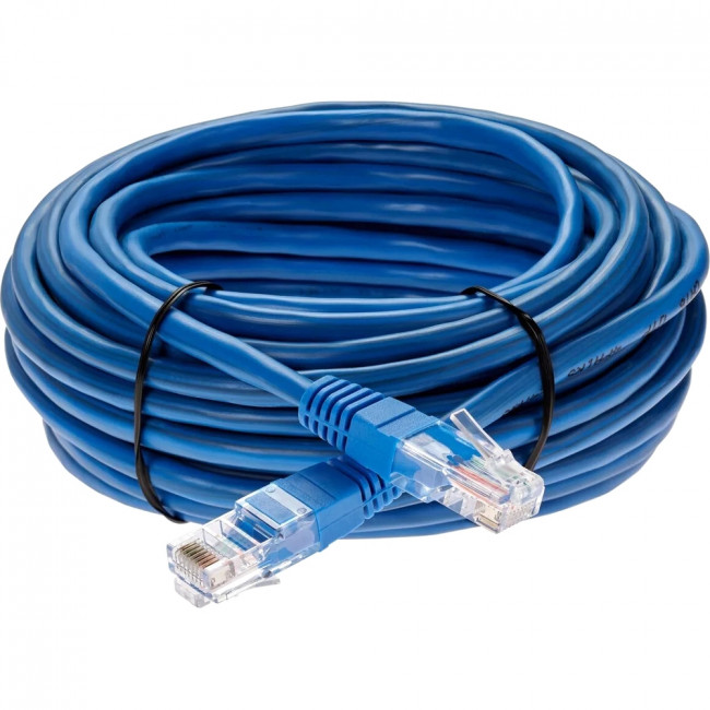 Патчкорд литой "Telecom" UTP кат.5е 15,0м синий VCOM NA102-L-15M