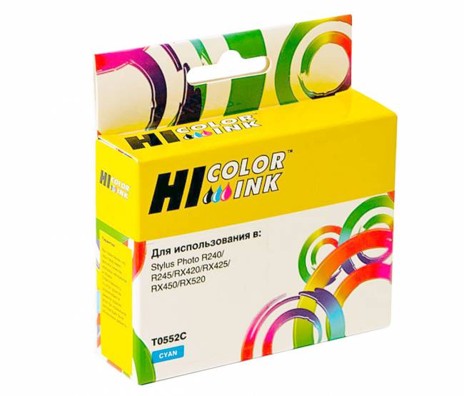 Картридж Hi-Black (HB-T0552) для Epson Stylus Photo R240/RX420/RX520, C — для бизнеса и офиса
