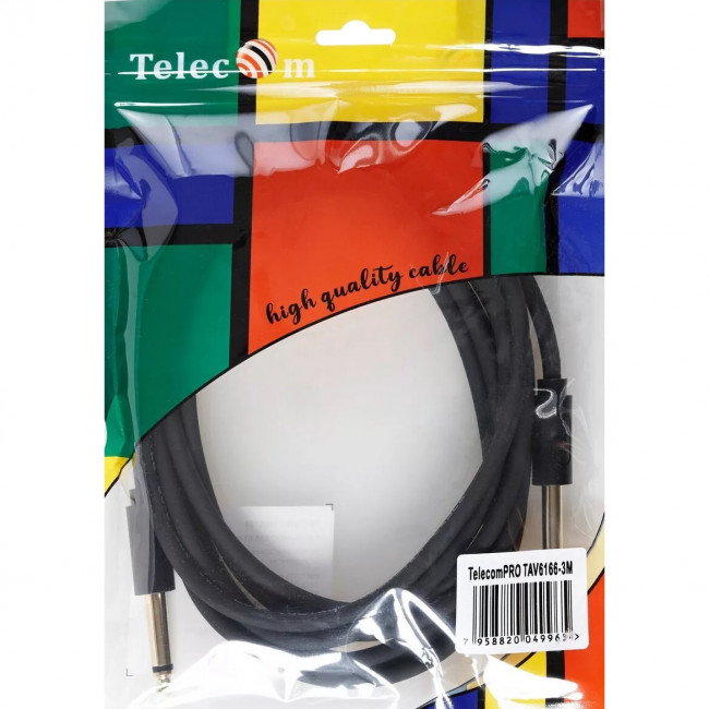 Кабель-соединит 6.35ST(M)/6.35 ST(M), 3м, Telecom PRO <TAV6166-3M> Кабель-переходник Telecom jack 6.35 mm M/jack 6.35 mm M (TAV6166-3M) — для бизнеса и офиса