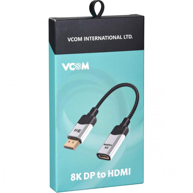 Адаптер DisplayPort(M) ---> HDMI(F) 0.15m 8K@60Hz VCOM <CG6218M-0.15> Переходник VCOM DisplayPort M/HDMI F (CG6218M-0.15)