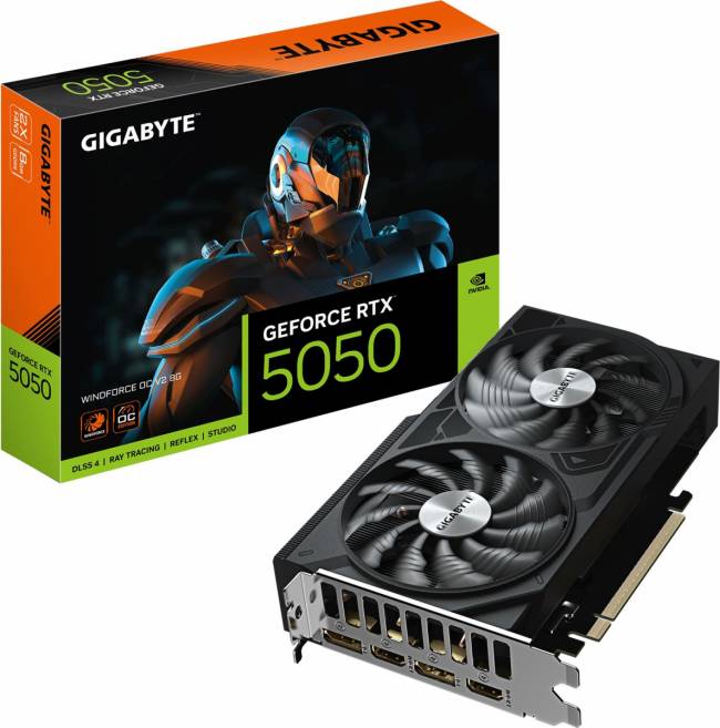 Видеокарта Gigabyte GV-N5050WF2OCV2-8GD — для бизнеса и офиса Видеокарта Gigabyte GV-N5050WF2OCV2-8GD — для бизнеса и офиса