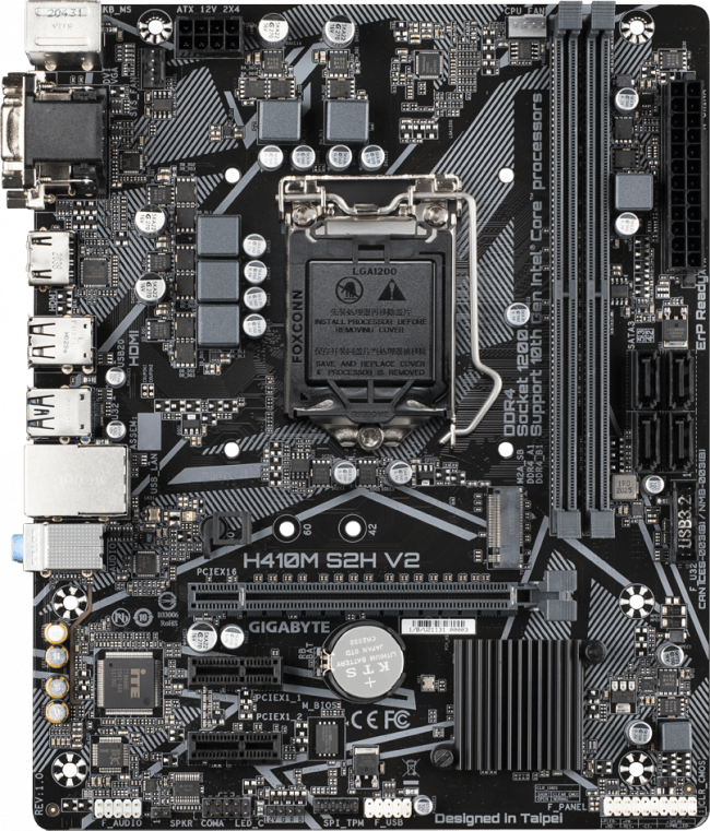 Материнская плата Gigabyte H410M S2H V2 (rev. 1.0) — для бизнеса и офиса Материнская плата Gigabyte H410M S2H V2 (rev. 1.0) — для бизнеса и офиса