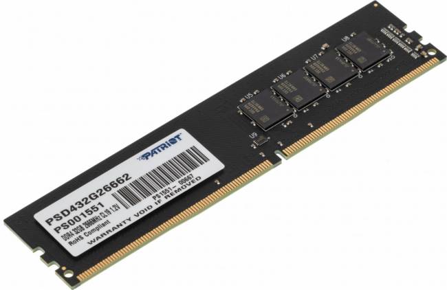 Память DDR4 32Gb 2666MHz Patriot PSD432G26662 — для бизнеса и офиса Память DDR4 32Gb 2666MHz Patriot PSD432G26662 — для бизнеса и офиса