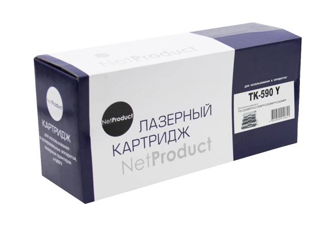 Тонер-картридж NetProduct (N-TK-590Y) для Kyocera FS-C5250DN/C2626MFP, Y, 5K — для бизнеса и офиса