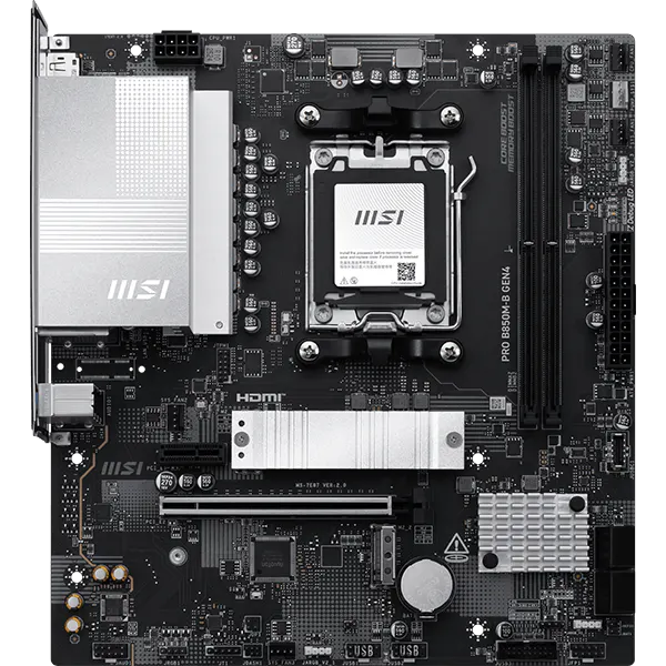 Материнская плата MSI PRO B850M-B GEN4 — для бизнеса и офиса Материнская плата MSI PRO B850M-B GEN4 — для бизнеса и офиса