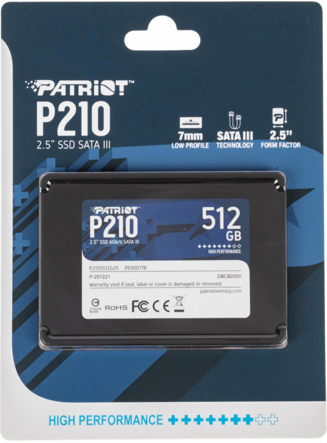Накопитель SSD Patriot P210S512G25 — для бизнеса и офиса