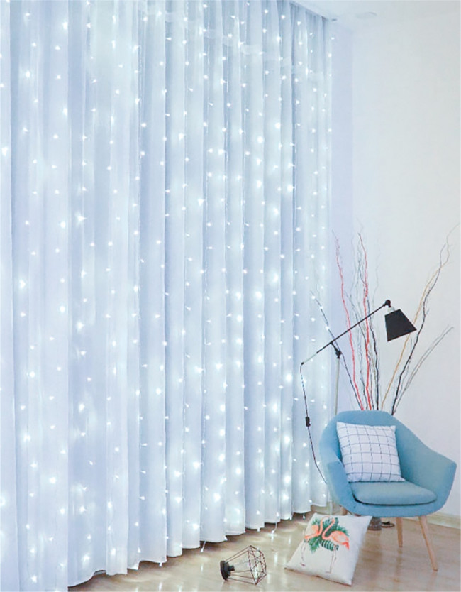 Гирлянда Гирлянда 360LED 220V, 8 режимов, 3х3 м, занавес, холодный белый