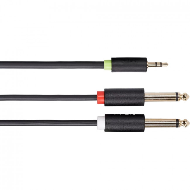 Кабель-адаптер 3.5ST(M)/2X6.35 ST(M), 1.5м, Telecom PRO <TAV6168-1.5M> Адаптер-переходник Telecom Jack 3.5 mm M/2 x jack 6.35 mm M (TAV6168-1.5M)