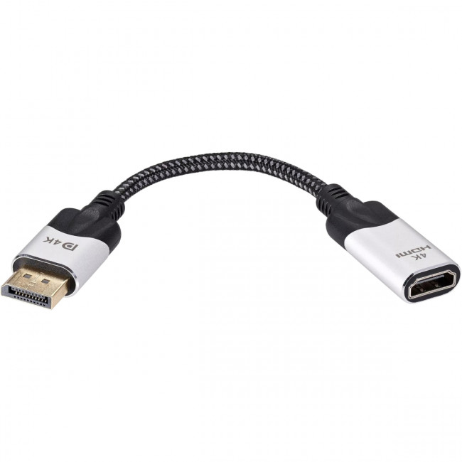 Адаптер DisplayPort(M) ---> HDMI(F) 0.15m 4K@60Hz VCOM <CG621M-0.15> Переходник VCOM DisplayPort M/HDMI F (CG621M-0.15)