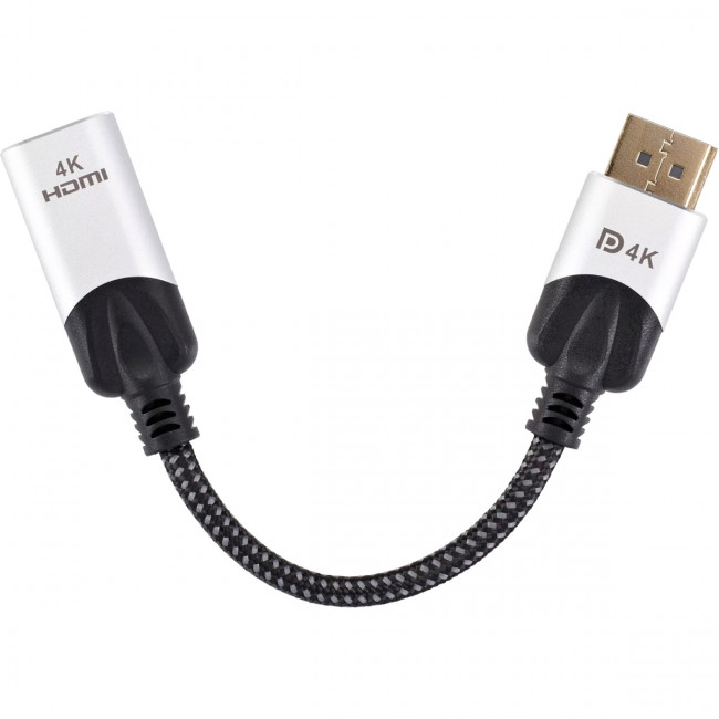 Адаптер DisplayPort(M) ---> HDMI(F) 0.15m 4K@60Hz VCOM <CG621M-0.15> Переходник VCOM DisplayPort M/HDMI F (CG621M-0.15)