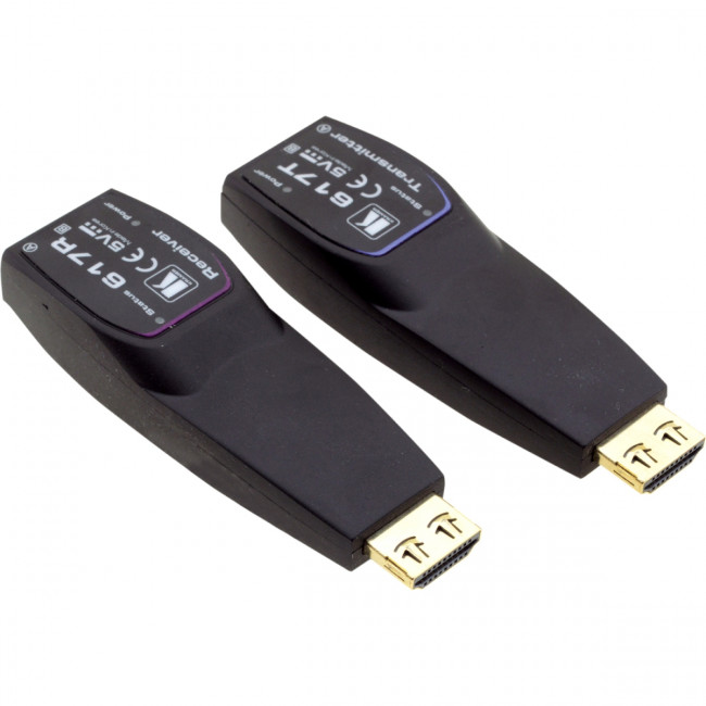 Передатчик и приемник сигнала HDMI по волоконно-оптическому кабелю; кабель 2LC, многомодовый ОМ3, до 200 м, поддержка 4К60 4:4:4 [94-0006150] Kramer 617R/T