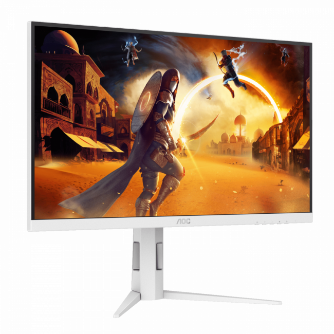 Монитор AOC Q27G4/WS 27" 2560x1440, IPS, 200Hz, 80M:1, 450cd, 0.3 ms, HDMI 2.0, DisplayPort 1.4, Height adj 130, pivot, VESA 100, 3Y, White/Silver Монитор AOC Q27G4/WS — для бизнеса и офиса