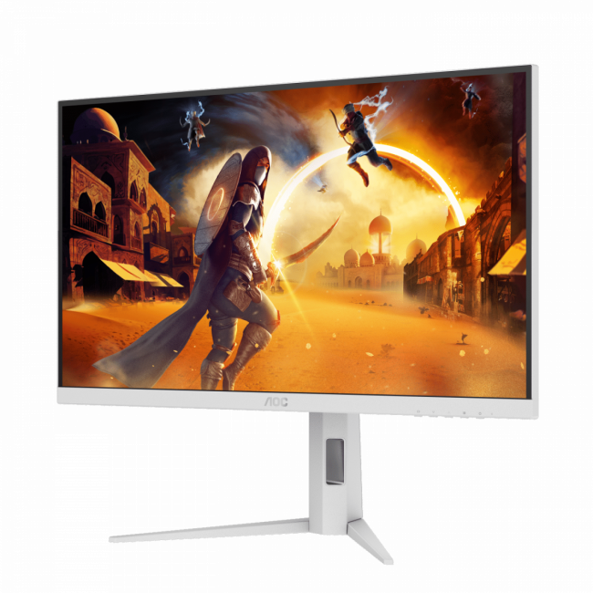 Монитор AOC Q27G4/WS 27" 2560x1440, IPS, 200Hz, 80M:1, 450cd, 0.3 ms, HDMI 2.0, DisplayPort 1.4, Height adj 130, pivot, VESA 100, 3Y, White/Silver Монитор AOC Q27G4/WS — для бизнеса и офиса