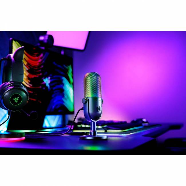 Микрофон Razer Seiren V3 Chroma - Black Razer Seiren V3 Chroma - Black RZ19-05060100-R3M1 — для бизнеса и офиса
