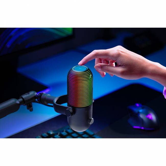 Микрофон Razer Seiren V3 Chroma - Black Razer Seiren V3 Chroma - Black RZ19-05060100-R3M1 — для бизнеса и офиса