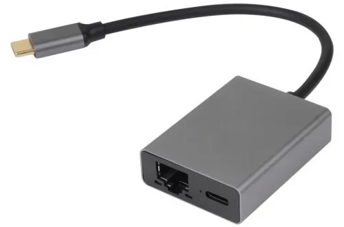 Адаптер TypeC--->RJ45+PD 100Вт, Allum Shell, VCOM <CU4591> VCOM CU4591