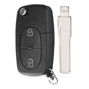 Корпус выкидного ключа AUDI 2 кнопки HU-HAA HU66 CR2032, с лого