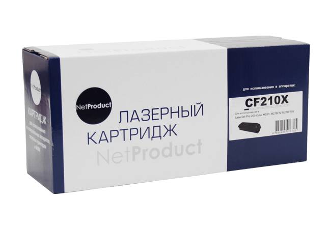 Картридж NetProduct (N-CF210X) для HP CLJ Pro 200 M251/MFPM276, №131X, Bk, 2,4K — для бизнеса и офиса