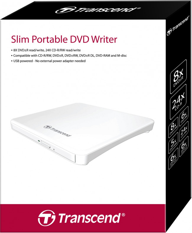 Внешний оптический привод Transcend TS8XDVDS — для бизнеса и офиса