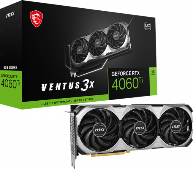 Видеокарта MSI GeForce RTX 4060 Ti VENTUS 3X 8G — для бизнеса и офиса