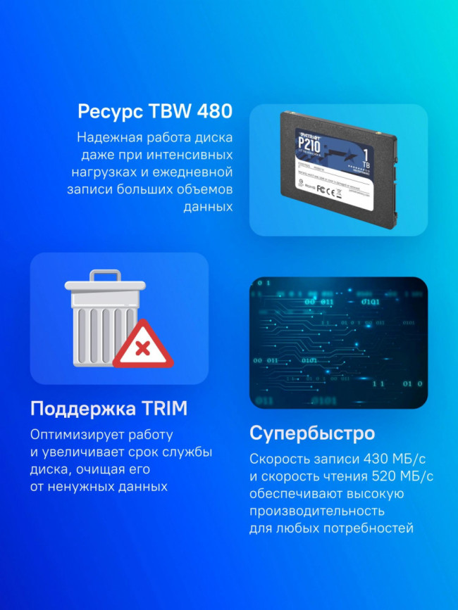 Накопитель SSD Patriot P210S1TB25 — для бизнеса и офиса