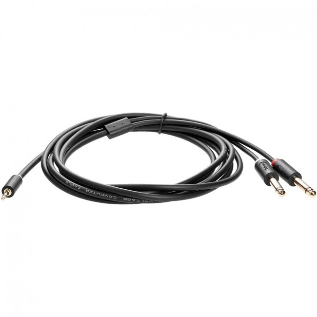 Кабель-адаптер 3.5ST(M)/2X6.35 ST(M), 3м, Telecom PRO <TAV6168-3M> Адаптер-переходник Telecom Jack 3.5 mm M/2 x jack 6.35 mm M (TAV6168-3M) — для бизнеса и офиса