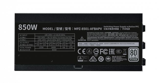 Блок питания 850W Cooler Master V850 Platinum