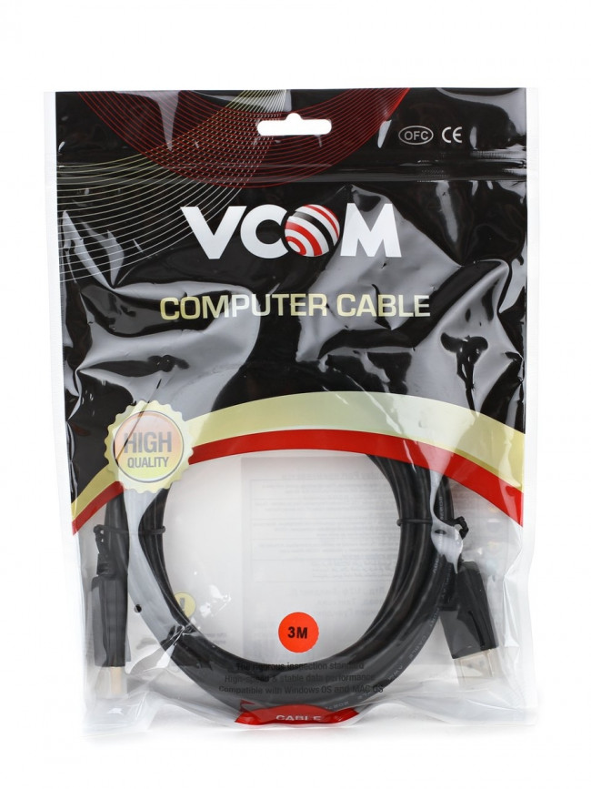 Кабель соединительный DISPLAY PORT v1.2, 4K@60Hz, 3m VCOM <VHD6220-3M> VCOM DisplayPort (m) - DisplayPort (m) 3м